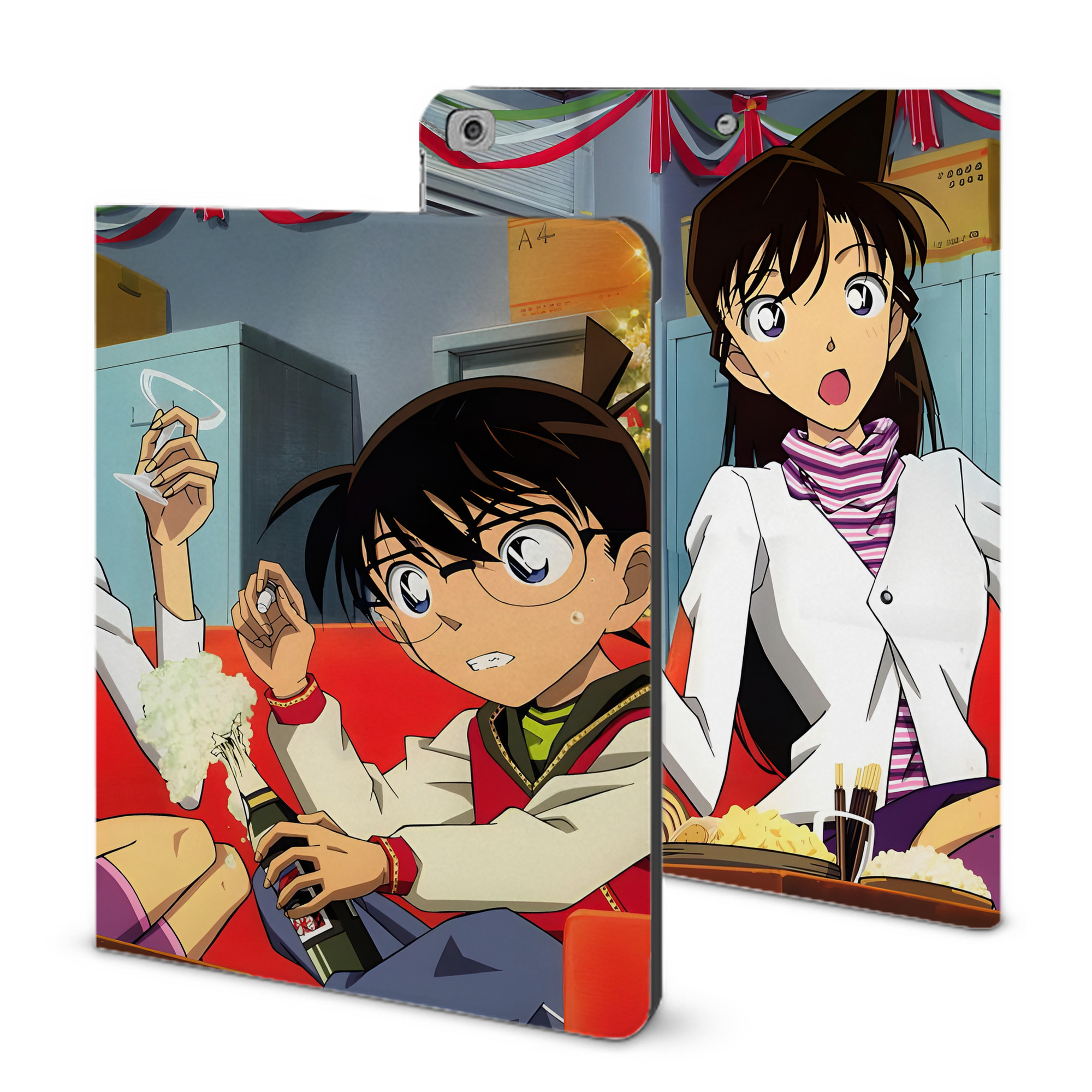 （画像用） 名探偵コナン Detective Conan IPad ケース ブック型 PUレザー TPU 耐衝撃 軽量 薄型 ペン収納なし 全面保護 IPad 各モデル対応